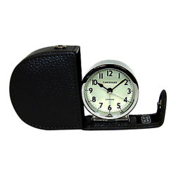 Lascelles Travel Alarm Clock, Grey Leather